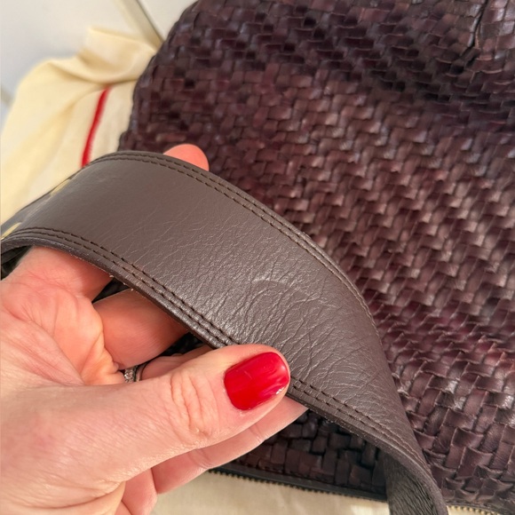 Clare V Burgundy Moyen Crossbody Bag Plum - Picture 14 of 14